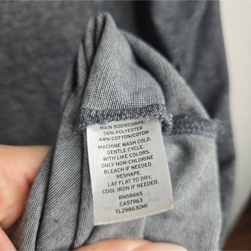 Leith Nordstrom Ruched Asymmetrical Sleeveless Dress Dark Gray Women's Large - Picture 4 of 7
